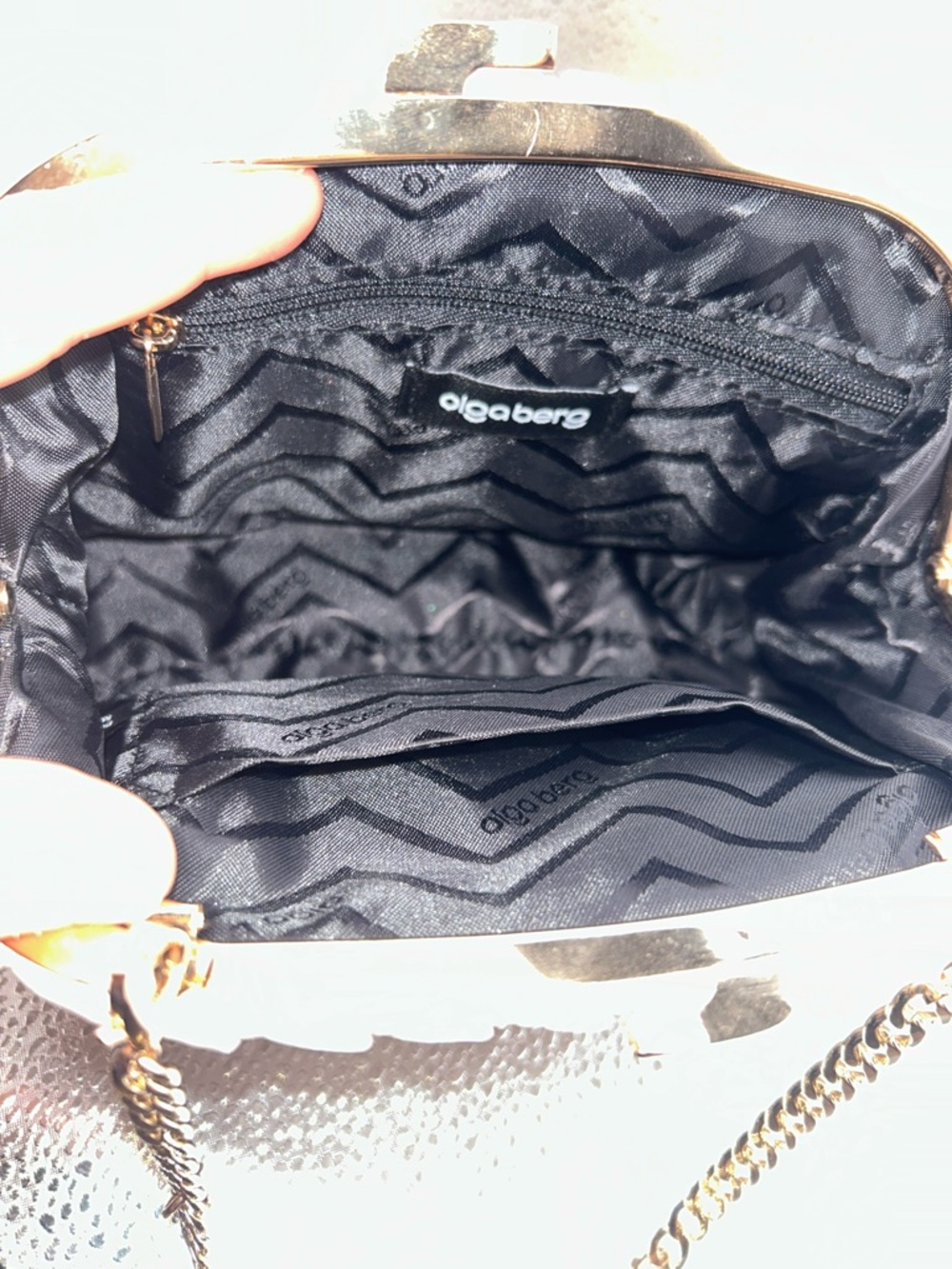 Olga Berg Paige Textured Faux Leather Frame Clutch - Picture 8 of 11
